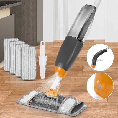 New Spray Floor Mop with Reusable Microfiber Pads 360 Degree Handle Mop for Home Kitchen Laminate Wood Ceramic Floor Clean RU