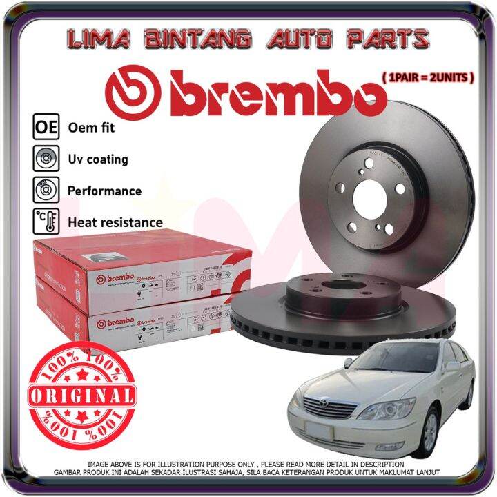 Toyota Camry ACV30 ACV31 Front / Rear Brake Disc Rotor 1Pair Brembo