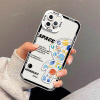 Cartoon Astronaut Case Compatible for IPhone 14 13 12 11 Pro Max 6 6S 7 8 14 Plus X XS XR 13 12 mini Transparent TPU Soft Phone Case