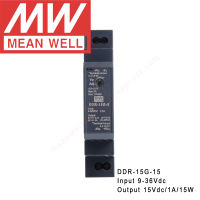 ต้นฉบับหมายถึงดี DDR-15G-15ราง Din ประเภท DC-DC แปลง Meanwell 15โวลต์1A 15วัตต์ DC เป็น DC แหล่งจ่ายไฟ9-36Vdc อินพุต