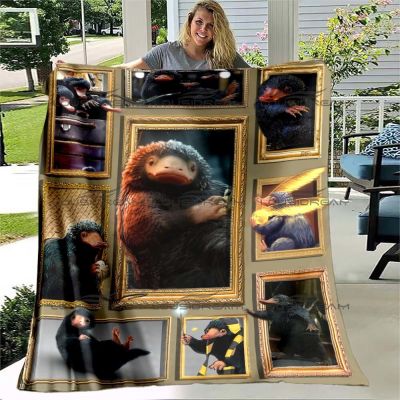 （in stock）Animal Magic niffler Throws Blankets Funny Wealth Rich Dollar Fashion Harry Living Room Bedroom Magic Decoration（Can send pictures for customization）