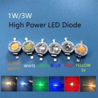 10ชิ้น1W 3W หลอดไฟโคมไฟ Led พลังงานสูงชิป Smd 110-120lm Leds สำหรับ3W-18W ไฟสปอทไลท์ไฟดาวน์ไลท์สีขาวเย็นอบอุ่นสีเขียวสีฟ้า