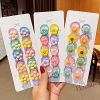 【hot sale】☎✔ C05 10PCS/Set New Girls Cute Cartoon Flower Small Scrunchie Kids Ponytail Hair Tie Elastic Hair Bands Fashion Hair Accessories Set