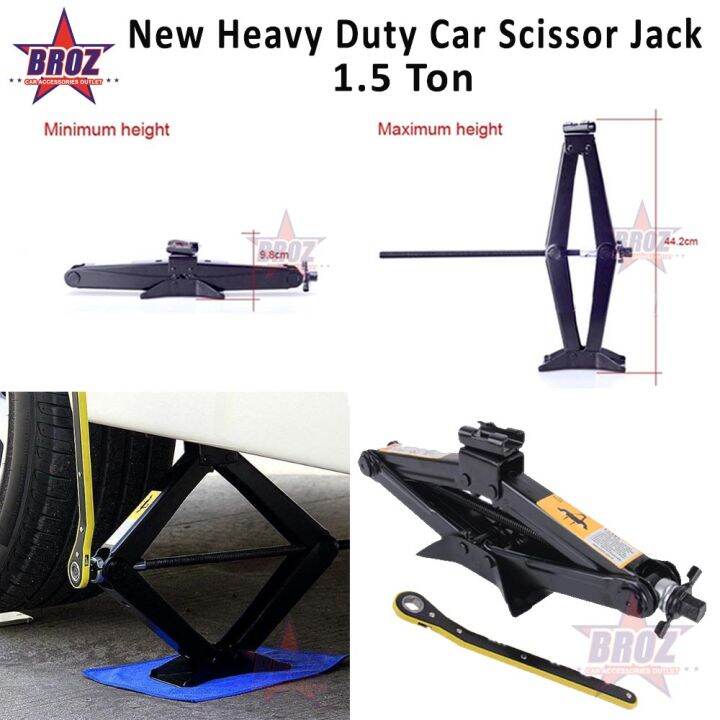 [New] 1.5 TON DIY Heavy Duty Car Scissor Jack Stabilizer with Handle ...