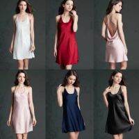 COD DTRUTYUYTUU [READY STOCK] Simple Sexy Backless Nightdress Casual Sling Lingerie Sleepwear