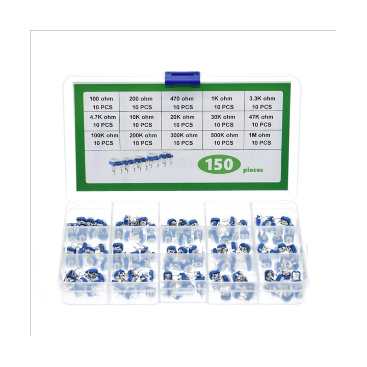 150pcs-6mm-rm065-blue-and-white-adjustable-resistor-box-set-trimming-potentiometer-vertical-adjustable-resistor-15-kinds-of-specifications