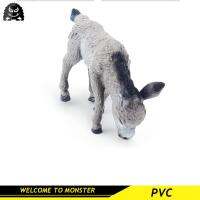 Monster สัตว์ลาชุดตกแต่งฟาร์มขนาดเล็กสีเทา Donkey ของเล่นลาสัตว์ตัวเลขการกระทำ Figurine PVC Miniature Collection ตัวตุ๊กตาแอคชั่นการศึกษาของเล่นเด็กของเล่น