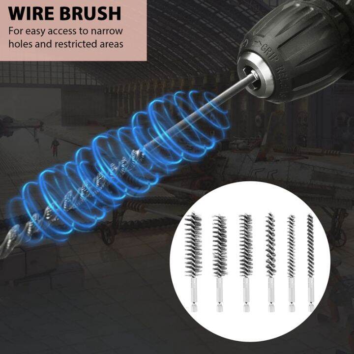 bore-brush-stainless-steel-bristles-wire-brush-for-power-drill-cleaning-wire-brush-with-hex-shank-handle-6-pieces