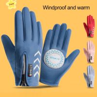 1 Pair Full Finger Kids Gloves Waterproof Thickened Plush Anti Skid Moisture wicking Ridding Gloves for Outdoor Sports