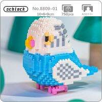 SC 8809-01 Animal World Budgerigar Parrot Fly Bird Pet Stand Doll 3D Mini Diamond Blocks Bricks Building Toy For Children No Box