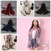 POCHA511 Winter Silk Cape Lady Shawl Women Scarves Knitted Wrap Flower Printed Neckerchief