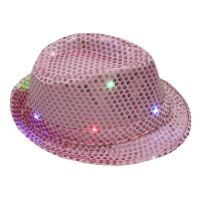 หมวกสำหรับ Topi Lampu เลื่อมงานปาร์ตี้หมวกแนวแจ๊สเรืองแสง Led ที่สร้างสรรค์งานคาร์นิวัลสำหรับผู้ใหญ่