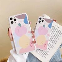 11 promax iPhone case เคสนิ่ม เนื้อซิลิโคน for iPhone X XS MAX XR  7+ 8PLUS full cover case พีชวาดพาสเทล