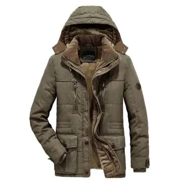 Winter Jacket Men Mid-length Thickened Warm Hooded Padded Jackets