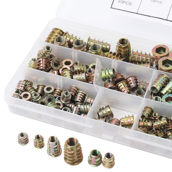 threaded-inserts-nuts-wood-insert-assortment-tool-kit-m4-m5-m6-m8-furniture-screw-inserts-bolt-fastener-165-pcs