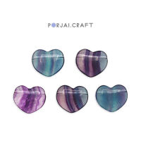 Rainbow Fluorite Heart Beads ลูกปัดฟลูออไรด์สีรุ้งหัวใจ 16mm