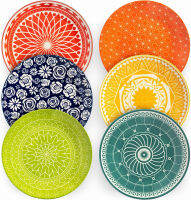 Annovero Dinner Plates ชุดจาน Porcelain 6 ชิ้นเส้นผ่านศูนย์กลาง 10.5 นิ้ว