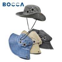 {You have a hat}Bocca Topi Bucket Y2K ระยิบระยับหมวกใส่ตกปลาสไตล์ปานามาย้อนยุคผ้าเดนิมปีกกว้างสำหรับผู้หญิงหมวกท่องเที่ยวกลางแจ้งแสงแดดสไตล์วินเทจสำหรับฤดูร้อน