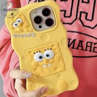 เคสโทรศัพท์เคสโทรศัพท์รูปตัวการ์ตูนน่ารัก Cheese Spongebob IPhone14promax IPhone 13 Ip12เคสโทรศัพท์ซิลิโคน