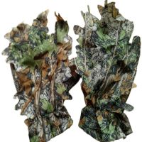 hotx【DT】 1 Camo Gloves  climbing Cycling leaves Camouflage Shooting thin breathable