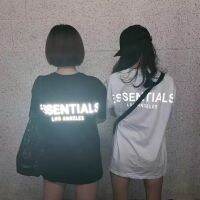 【จัดส่งฟรี】3M Reflective FOG High Street Loose Short Sleeve Mens and Womens T-shirt