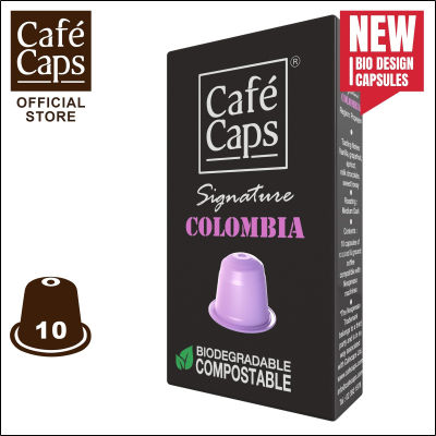 Cafecaps - แคปซูลกาแฟ Nespresso Compatible Signature Columbia (1กล่อง X 10 แคปซูล) - กาแฟคั่วกลาง- เทสติ้งโน๊ต วานิลลา เกรปฟรุต แอปริคอท ช็อกโกแลตนมและกลิ่นรสหวาน  - แคปซูลกาแฟใช้ได้กับเครื่อง Nespresso เท่านั้น