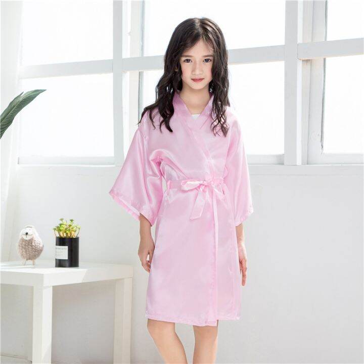 xiaoli-clothing-ใหม่เด็กสาวซาตินผ้าไหมกิโมโนเสื้อคลุมเสื้อคลุมอาบน้ำ-nightgown-เพื่อนเจ้าสาวชุดนอนสำหรับสปางานแต่งงานวันเกิด