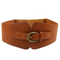 【cw】 VintageFaux Leather Buckle Elastic WideStrapColor All-match Waistband Corset Buckle for Clothing Accessories ！