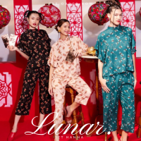 THONGYOY - Set Hanna Lunar ชุดเซ็ตเสื้อแขนระบายพร้อมกางเกงเข้าเซ็ต ลายดอกไม้