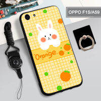 เคสนิ่มสำหรับ OPPO F1S/A59เคสโทรศัพท์กล่องคลุมทั้งหมดทาสีป้องกันการตกกันรอยขีดข่วนฝามีที่ถือวงแหวนโทรศัพท์และเชือก