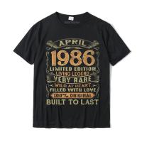 Vintage 35 Years Old April 1986 35th Birthday Gift Idea T-shirt Cheap Adult Top T-shirts Cotton Tees Camisa - lor-made T-shirts XS-6XL