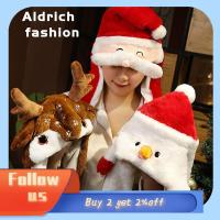 ALDRICH หมวกแฟชั่นมีหูสำหรับผู้ใหญ่,หมวกซานตาคลอสนุ่มอุปกรณ์ปาร์ตี้คริสต์มาสหมวกกวางถุงนอน