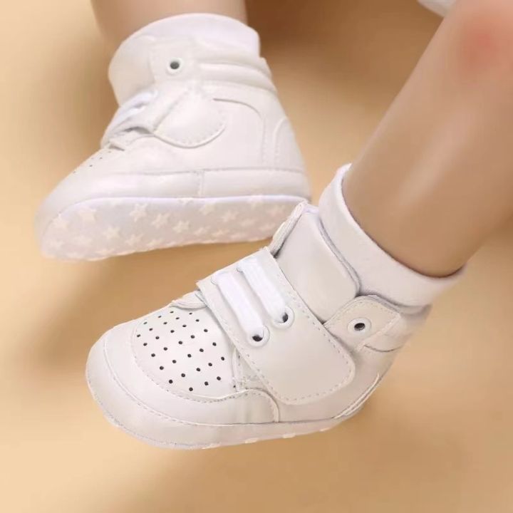 รองเท้าสำหรับ1yea-เด็กทารกหัดเดินพิธีบัพติศมาเด็กแรกเกิดแบบแฟชั่นสีขาว