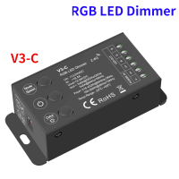 V3-C DC12V-24VDC ตัวหรี่ LED RGB ไร้สาย RF 3ปุ่มและ3CH * 6A ตัวควบคุมแรงดันไฟฟ้าคงที่ความถี่4 PWM สำหรับแถบไฟ LED RGB