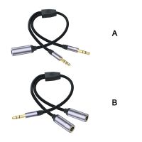 3.5mm Jack Microphone Headset Audio Splitter Cable 1 Male to 2 Female Mic Splitter AUX Cable Headset Adapter for Computer