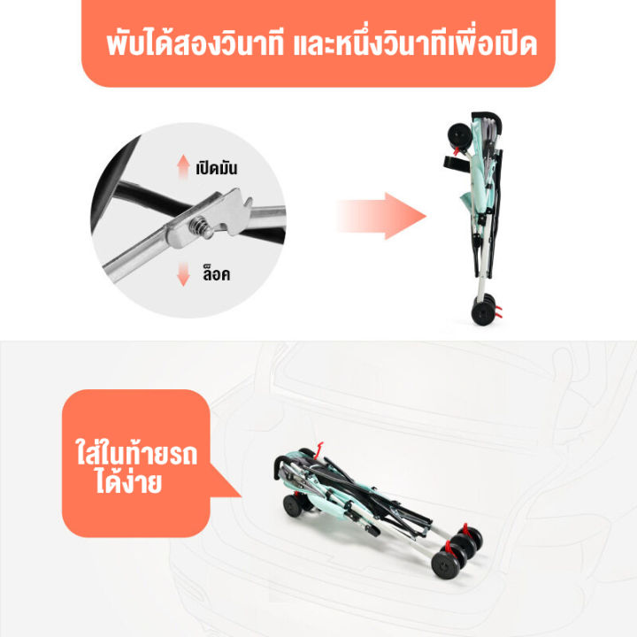 mikibobo-รถเข็นเด็กน้ำหนักเบาพับได้แบบพกพาเด็กทารกรถเข็นเด็ก-hf1232