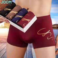 JOOM 4ชิ้น/ล็อตกางเกงบ็อกเซอร์แบรนด์สำหรับผู้ชายชุดชั้นในสำหรับผู้ชายพิมพ์ลายตลกกางเกง Cuecas กางเกงแฟชั่น Lion Dragon นักมวย