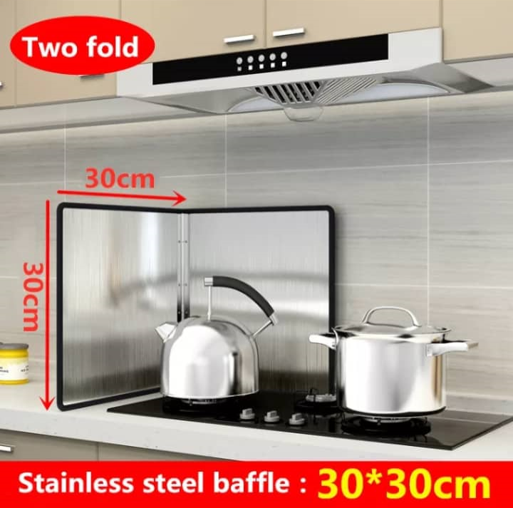 Stainless Steel Gas Stove Splash Guard Kitchen Cooking Oil Spill Oil Baffle  Plate Splash-proof Heat Insulation Cover