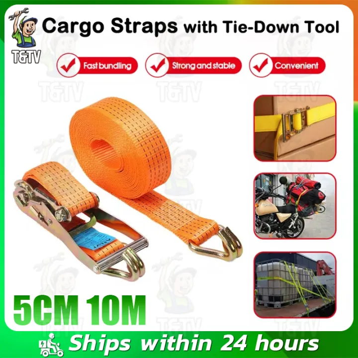 5cm 10M Orange ABS Sports Outdoor Ratchet Strap Tie-Down Tool for ...