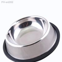 Pets Dog Cat Stainless Steel Non Slip Feeding Food Water Dish Feeder Bowl 2020