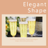 24 Pcs Clear Plastic Shot Glasses Champagne Banquet Cup Footed Party Supplies 5.2X5.2X16.5CM tail Ps