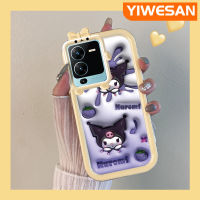 เคส Chenyyyka สำหรับ VIVO V25 Pro 5G S15 Pro 5G เคสการ์ตูนน่ารัก Kuromi กระต่ายดีไซน์ใหม่ที่มีสีสันน่ารักน้อยเลนส์กล้องถ่ายรูปป้องกันเคสมือถือกันกระแทกและรอยขีดข่วน