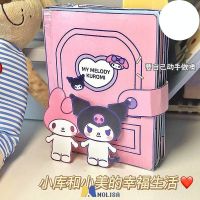 Kuromi Melody หนังสือเงียบสงบ Sanrio หนังสือของเล่นสาวแต่งตัว Doudou เด็กเพื่อการศึกษาทำด้วยมือ DIY Crayon Shin-chan ตุ๊กตาผ้า MOLISA