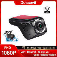 Dossevit แอนดรอยด์140 ° มุมกว้าง1080P รถ DVR ด้านหน้าและด้านหลัง HD การมองเห็นได้ในเวลากลางคืน WiFi Dash Cam 1K กล้องคู่พร้อม G-Sensor