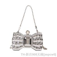 hot【DT】♣▼☇  2023 Luxury Pvc Bow Shaped Personality Small Fashion Metal Chain Crossbody