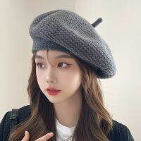 High quality Knitted Berets 2022 Korean Autumn and Winter Big Head Corrugated Wide brimmed Painter Hat Elegant Women 39;s Hats