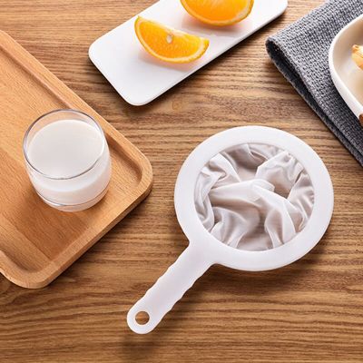 Mesh Kitchen Nut Milk Filter Ultra-fine Mesh Strainer Nylon Filter Spoon for Soy Milk Coffee Yogurt Strainers Cooking Utensils