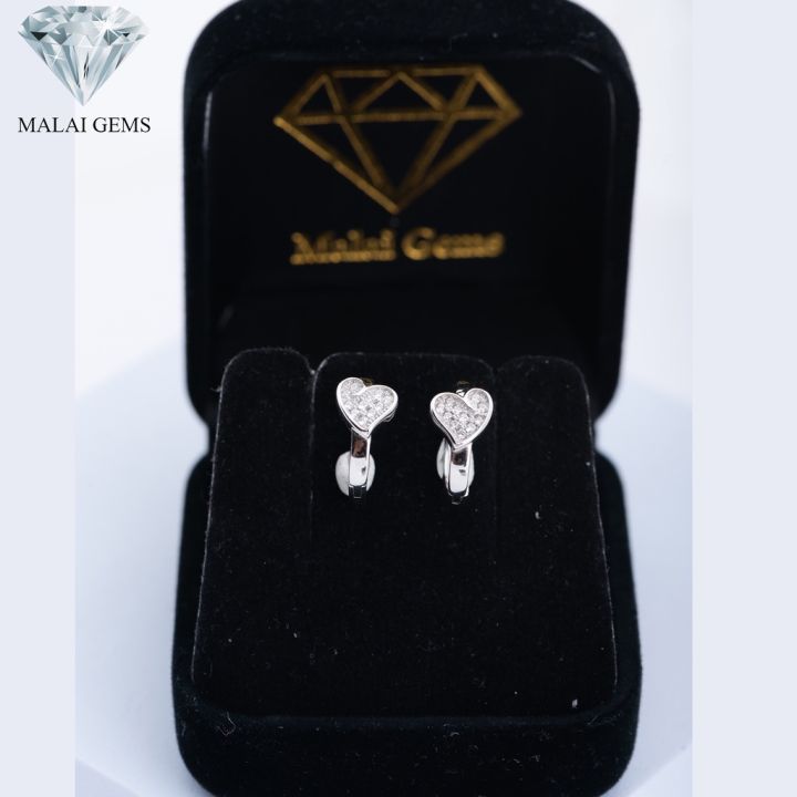 malai-gems-ต่างหูเพชร-เงินแท้-silver-925-เพชรสวิส-cz-เคลือบทองคำขาว-รุ่น-075-1ea33009-แถมกล่อง-ต่างหูcz-ต่างหูเงินแท้