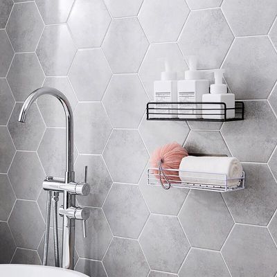 Bathroom Organizer Shelves Kitchen Wall Mounted Seasoning Spice Storage Shelves Toilet Toothbrush Cup Cosmetic Drain Rack Holder Bathroom Counter Stor