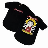 เสื้อยืด พิมพ์ลาย One Piece Luffy The Pirate King สีดํา